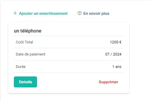 Carte Amortissement téléphone