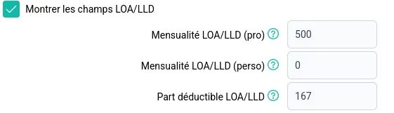 LOA LLD vue mensuelle